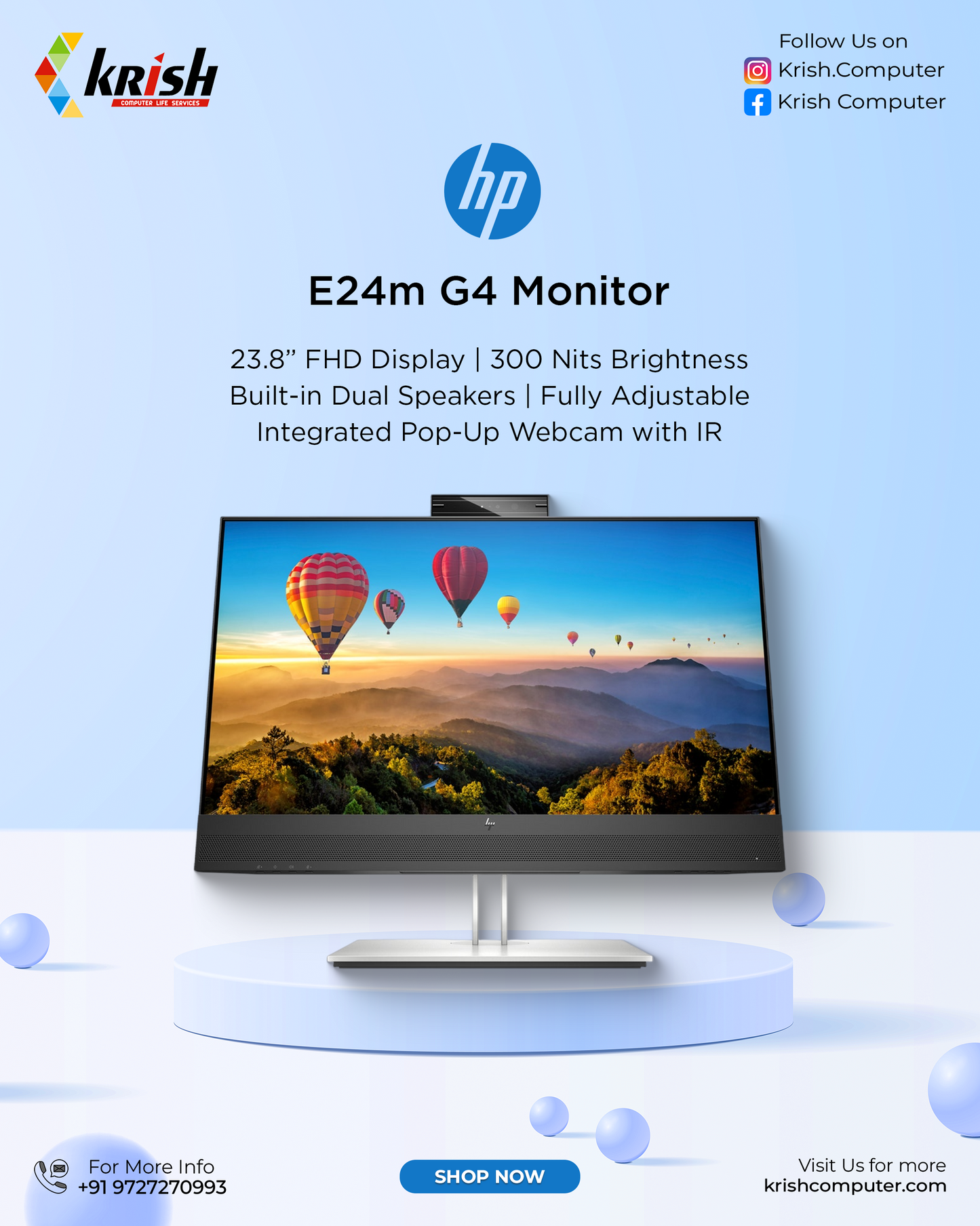 HP E24 G4 24" Monitor