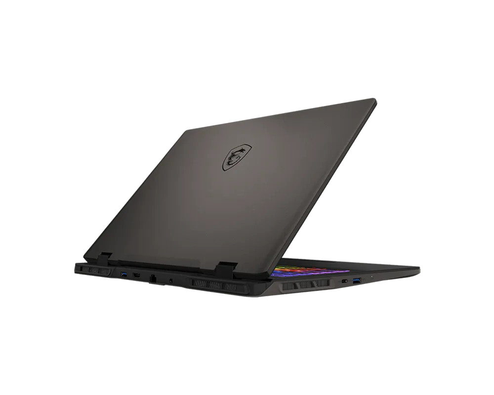 MSI Sword 16 gaming laptop lid back view